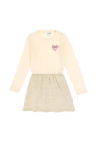 US Polo Assn. Girls' Cream Melanj Knit Dress