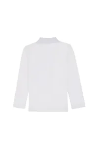 US Polo Assn. Girls' White Polo Shirt Collar Basic Sweatshirt - Image 5