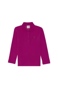 US Polo Assn. Girls' Fuchsia Polo Shirt Collar Basic Sweatshirt - Image 3