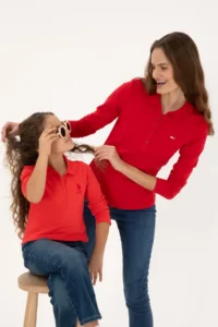 US Polo Assn. Girls' Rejection Polo Shirt Collar Basic Sweatshirt - Image 2