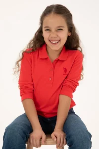 US Polo Assn. Girls' Rejection Polo Shirt Collar Basic Sweatshirt - Image 3
