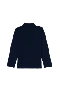 US Polo Assn. Girls' Navy Blue Polo Shirt Collar Basic Sweatshirt - Image 4