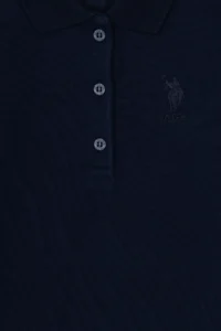 US Polo Assn. Girls' Navy Blue Polo Shirt Collar Basic Sweatshirt - Image 5