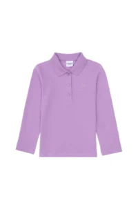 US Polo Assn. Girls' Lilac Polo Shirt Collar Basic Sweatshirt - Image 3