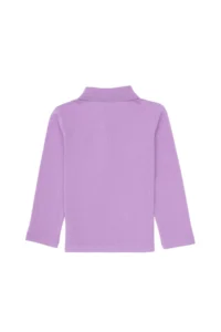 US Polo Assn. Girls' Lilac Polo Shirt Collar Basic Sweatshirt - Image 4