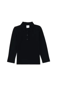 US Polo Assn. Girls' Black Polo Shirt Collar Basic Sweatshirt - Image 3