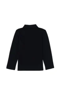 US Polo Assn. Girls' Black Polo Shirt Collar Basic Sweatshirt - Image 4