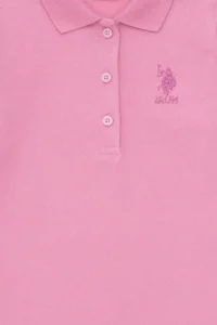 US Polo Assn. Girls' Pink Polo Shirt Collar Basic Sweatshirt - Image 5