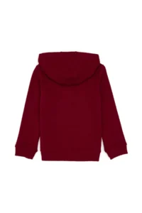 US Polo Assn. Girls' Burgundy Hooded Zippered Basic Sweatshirt - Image 4