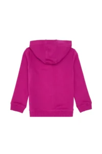 US Polo Assn. Girls' Fuchsia Hooded Zippered Basic Sweatshirt - Image 4