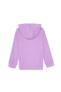 US Polo Assn. Girls' Lilac Hooded Zippered Basic Sweatshirt - Image 4