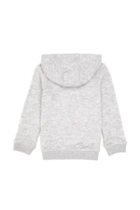 US Polo Assn. Girls' Light Gray Melanj Hooded Zippered Basic Sweatshirt - Image 4
