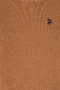 US Polo Assn. Girls' Camel Crew Neck Basic Sweater - Image 5