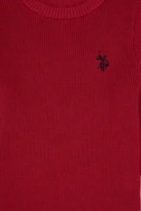 US Polo Assn. Girls' Koyu Raspberry Crew Neck Basic Sweater - Image 5