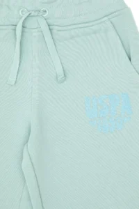 US Polo Assn. Girls' Mint Glitter Print Detailed Jogger Sweatpants - Image 7