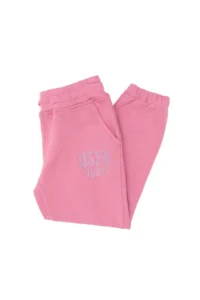 US Polo Assn. Girls' Pink Glitter Print Detailed Jogger Sweatpants - Image 3