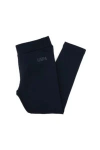 US Polo Assn. Girls' Navy Blue Scuba Material Fleece Leggings - Image 3