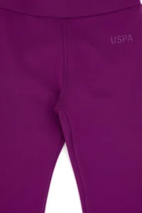 US Polo Assn. Girls' Violet Scuba Material Fleece Leggings - Image 6