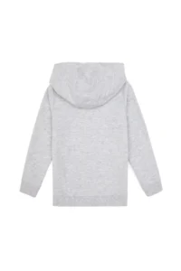 US Polo Assn. Girls' Light Gray Melanj Hooded Zippered Sweatshirt - Image 4