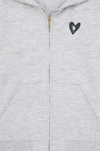 US Polo Assn. Girls' Light Gray Melanj Hooded Zippered Sweatshirt - Image 5