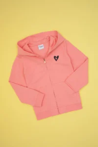 US Polo Assn. Girls' Neon Pink Hooded Zippered Sweatshirt - Image 3