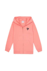 US Polo Assn. Girls' Neon Pink Hooded Zippered Sweatshirt - Image 4