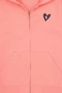 US Polo Assn. Girls' Neon Pink Hooded Zippered Sweatshirt - Image 6