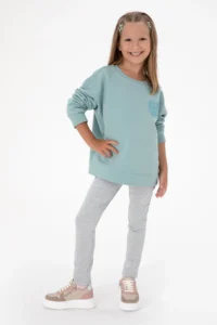 US Polo Assn. Girls' Light Gray Melanj Leggings