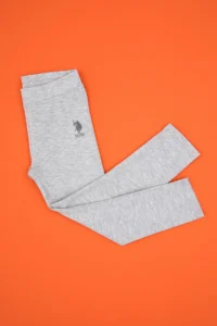 US Polo Assn. Girls' Light Gray Melanj Leggings - Image 3