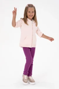 US Polo Shirt Assn. Girls' Violet ribbed interlock Leggings