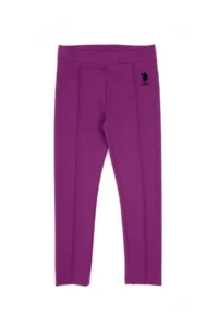US Polo Shirt Assn. Girls' Violet ribbed interlock Leggings - Image 4