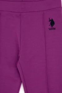 US Polo Shirt Assn. Girls' Violet ribbed interlock Leggings - Image 6