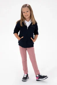 US Polo Assn. Girls' Orchid ribbed interlock Leggings - Image 2