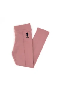 US Polo Assn. Girls' Orchid ribbed interlock Leggings - Image 3
