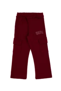 US Polo Assn. Girls' Burgundy Pocket Detailed Shiny Printed Sweatpants - Image 4