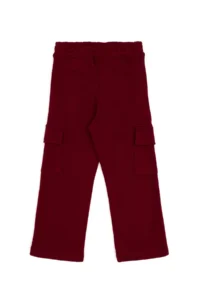 US Polo Assn. Girls' Burgundy Pocket Detailed Shiny Printed Sweatpants - Image 5