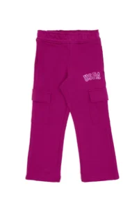 US Polo Assn. Girls' Fuchsia Pocket Detailed Shiny Printed Sweatpants - Image 4