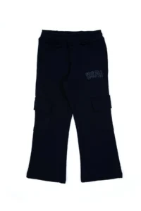 US Polo Assn. Girls' Navy Blue Pocket Detailed Shiny Printed Sweatpants - Image 4