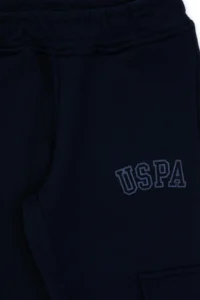 US Polo Assn. Girls' Navy Blue Pocket Detailed Shiny Printed Sweatpants - Image 6