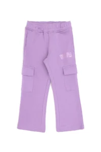 US Polo Assn. Girls' Lilac Pocket Detailed Shiny Printed Sweatpants - Image 4