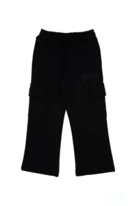 US Polo Assn. Girls' Black Pocket Detailed Shiny Printed Sweatpants - Image 4