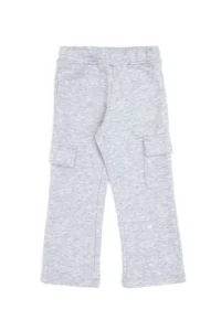 US Polo Assn. Girls' Light Gray Melange Pocket Detailed Shiny Printed Sweatpants - Image 3