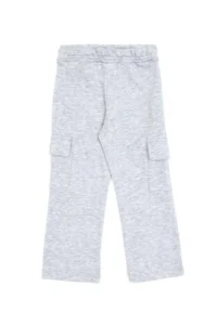 US Polo Assn. Girls' Light Gray Melange Pocket Detailed Shiny Printed Sweatpants - Image 4