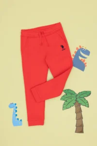 US Polo Assn. Girls' Red Fleece Jogger Sweatpants - Image 3