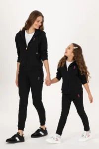 US Polo Assn. Girls' Black Fleece Jogger Sweatpants