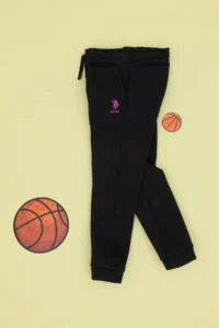 US Polo Assn. Girls' Black Fleece Jogger Sweatpants - Image 5