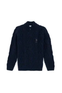 US Polo Assn. Boys' Navy Blue Knitwear Cardigan