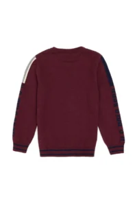 US Polo Assn. Boys' Burgundy Crew Neck Sweater - Image 2