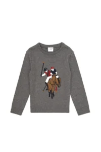 US Polo Assn. Boys' Gray Melanj Crew Neck Sweater