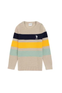 US Polo Assn. Boys' Stone Melanj Crew Neck Sweater - Image 2